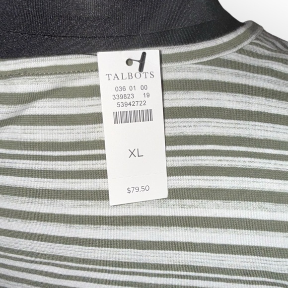 NWT TALBOTS COTTON SIDE TIE SHIFT DRESS - SUNDAY MORNING STRIPE XL Green / White - Picture 6 of 13